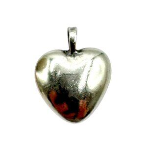 Sterling Silver Semi Puffy Heart Pendant